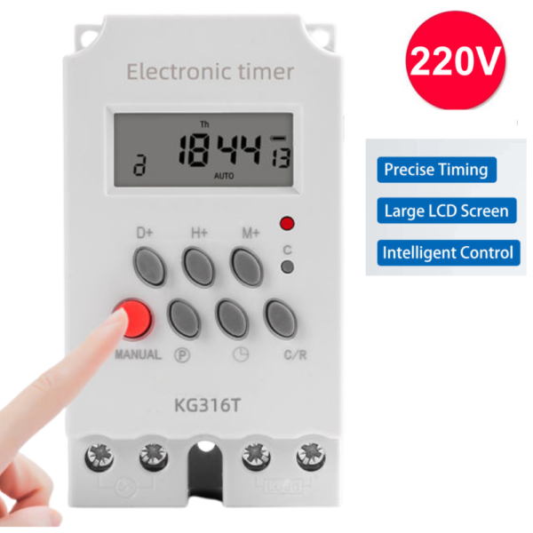 25A Digital Timer Switch Weekly On/Off Din Rail KG316T