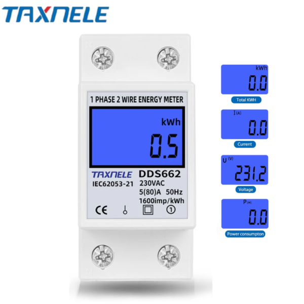 80A Din Rail Digital Single Phase Energy Meter