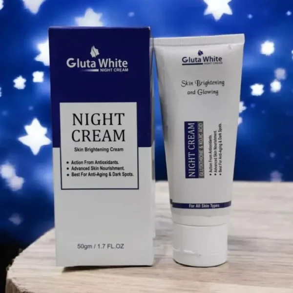 Gluta White Night Cream 50gm All Skin Types Brightening