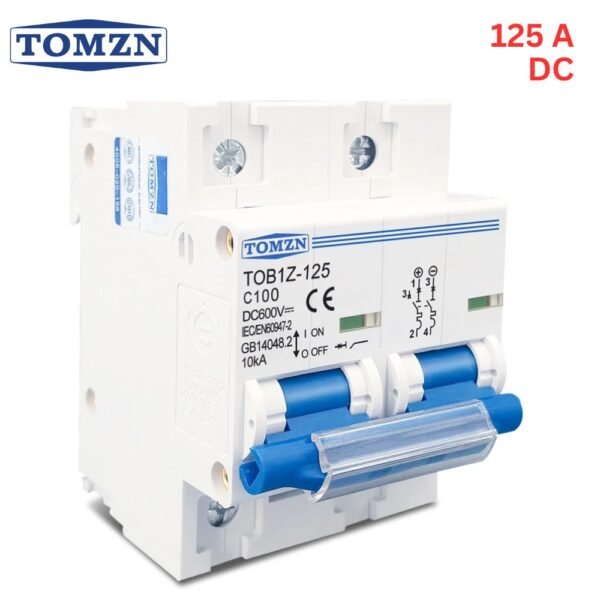 TOMZN 125A DC Circuit Breaker | High-Capacity Solar & Battery Protection for 600V PV Systems