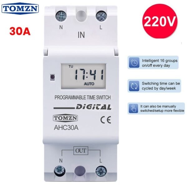 TOMZN 30A Digital Timer Switch Programmable AHC30A