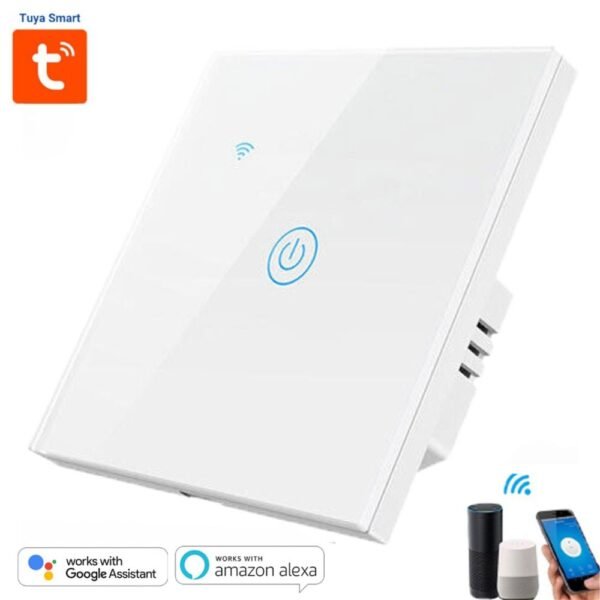 Tuya WiFi 1 Gang Wall Touch Switch - White/Black